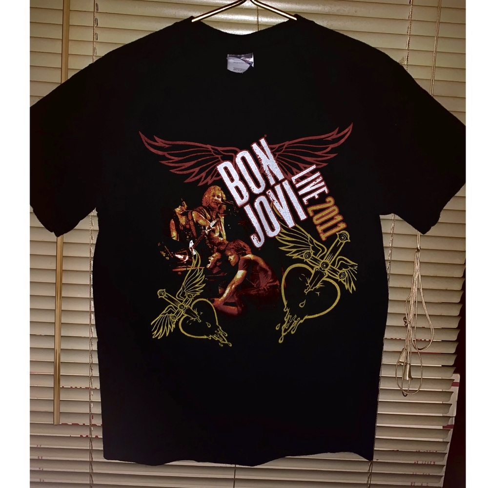 Bon Jovi 2011 concert shirt double sided graphics
